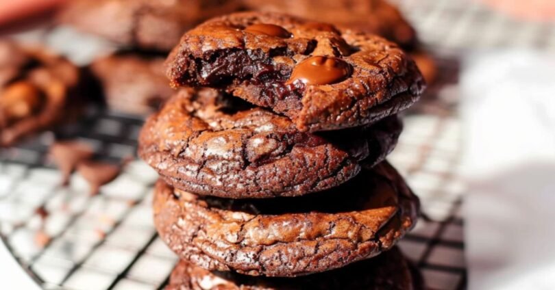 Fudgy Schokoladen-Brownie-Cookies ohne Mehl (Glutenfrei)