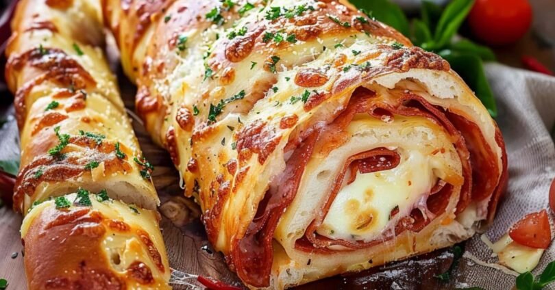 Herzhaftes Blätterteig-Stromboli Ein italienisches Fingerfood-Vergnügen