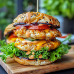 Käse-Ranch Hähnchen Burger: Saftiges Grillvergnügen