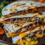 Käsige Cheeseburger-Quesadillas vom Grill