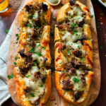 Philly Cheesesteak Knoblauchbrot Einfaches Blätterteig-Rezept für den Feierabend