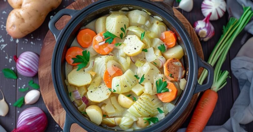 Schnelles Kohlrabi-Gemüse mit Kartoffeln und Möhren