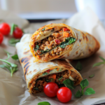 Wraps mit Linsen-Bulgur-Füllung Vegetarisches Rezept für schnelles Fingerfood