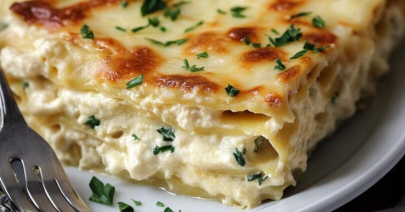 Cremige Hähnchen-Alfredo-Lasagne Ein köstliches Pasta-Rezept für die ganze Familie