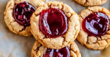 Erdnussbutter-Marmeladen-Kekse Einfaches Kuchen Rezept für köstliche Cookies