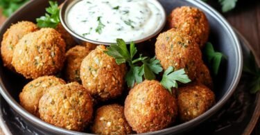 Knusprige Ofen-Falafel mit Kräuter-Dip Gesunde vegetarische Rezepte für den Alltag