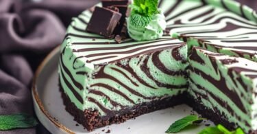 No-Bake Minz-Schoko Zebra Cheesecake