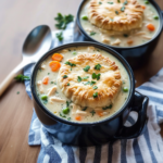 Cremige Hühnchen-Topfkuchen-Suppe aus dem Slow Cooker