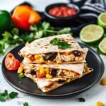 Einfache vegetarische Bohnen-Mais-Quesadillas