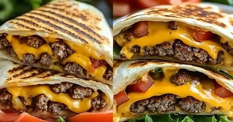 Gegrillte Cheeseburger-Wraps