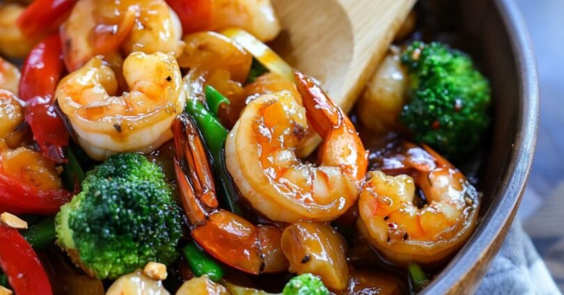 Knoblauch-Honig-Garnelen Stir-Fry