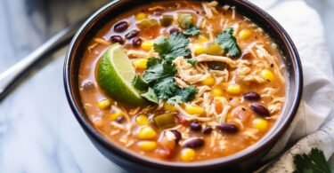 Mexikanische Hähnchen-Taco-Suppe