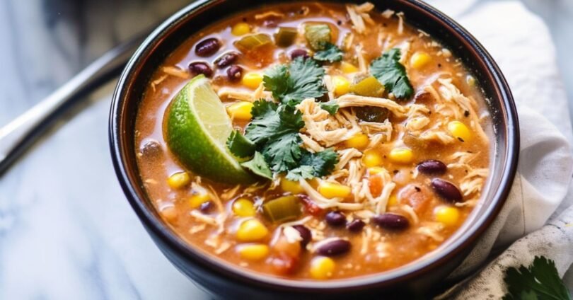 Mexikanische Hähnchen-Taco-Suppe