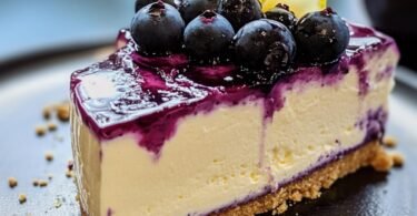 Zitrone-Blaubeeren-Käsekuchen