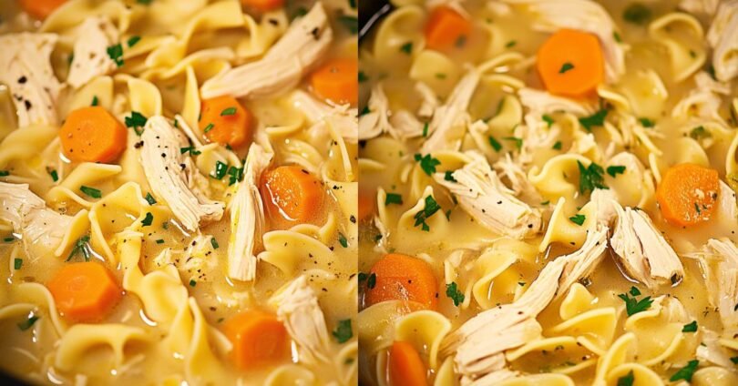 Crockpot Hähnchen-Nudelsuppe