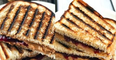 Gegrilltes Erdnussbutter-Jelly-Sandwich