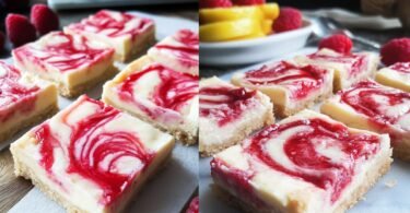 Himbeer Cheesecake Bars mit Swirl