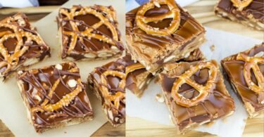 Karamell Brezel Crack Bars ohne Backen