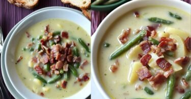 Kartoffel-Bohnen-Suppe mit Speck