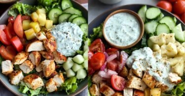 Mediterraner Salat mit Tzatziki-Dressing