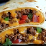 Nacho Cheese Beef Wrap mit Hackfleisch und würziger Käsesauce