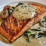 Pan-Seared Lachs mit Cremiger Florentiner Sauce