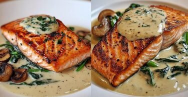 Pan-Seared Lachs mit Cremiger Florentiner Sauce