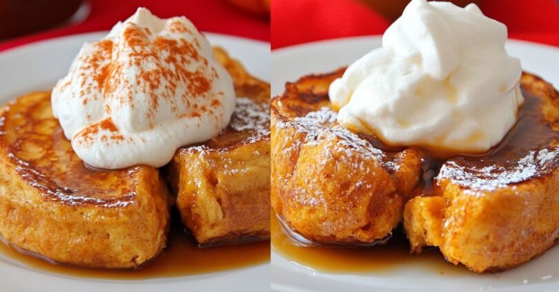 Pumpkin Pie French Toast mit hausgemachtem Kürbissirup