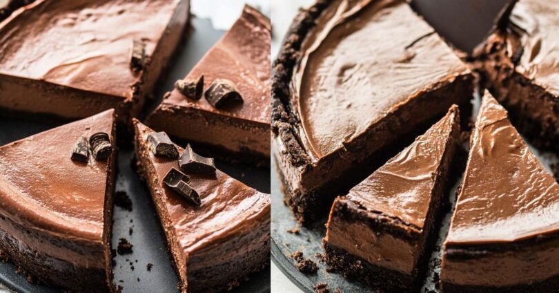 Schokoladen-Cheesecake mit Brombeer-Kompott