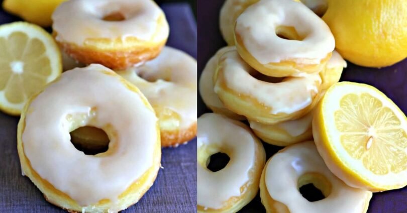 Gebackene Zitronen-Donuts mit Glasur