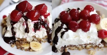 No-Bake Banana Split Dessert ohne Backen