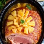 Slow Cooker Schinken mit Ananas und braunem Zucker