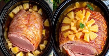 Slow Cooker Schinken mit Ananas und braunem Zucker