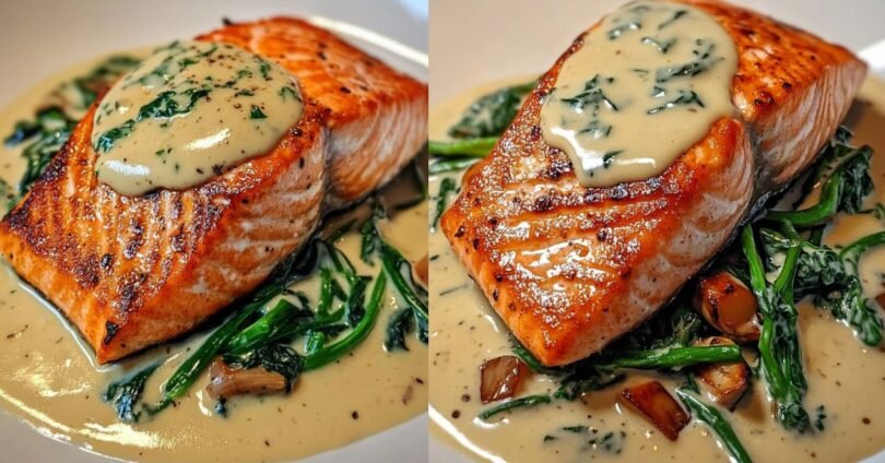 Lachs mit Cremiger Florentiner Sauce