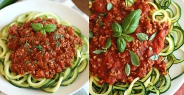 Zucchini Nudeln mit einfacher Bolognese-Sauce